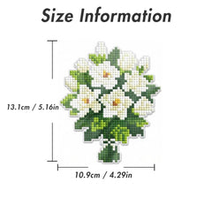 White Rose Bouquet Acrylic Diamond Art Display Stand - Forever Young®️ DIY - 