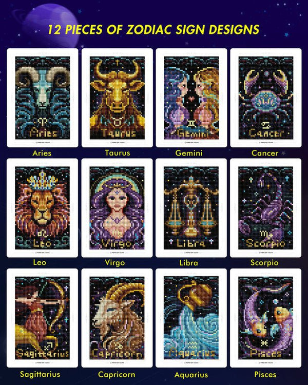 Forever Young®️ DIY - Zodiac Diamond Painting 12PCS DIY Kit