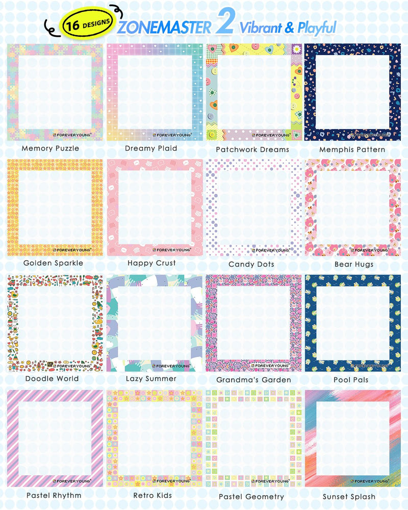 ZoneMaster 2 (Vibrant & Playful)-Diamond Painting Reusable Release Paper Sheets