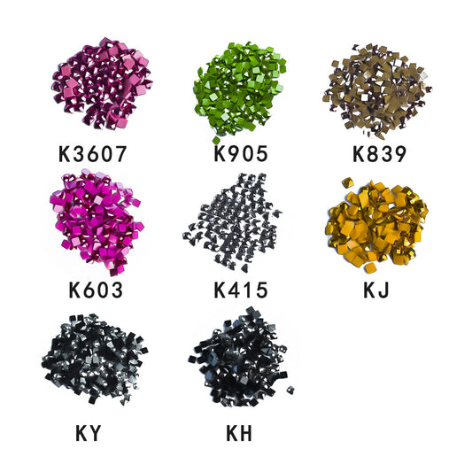 Perles métalliques carrées 1 sac (2000 pièces) couleur unique