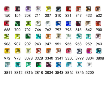 Strass carrés en cristal, 1 sac (2000 pièces), couleur unique