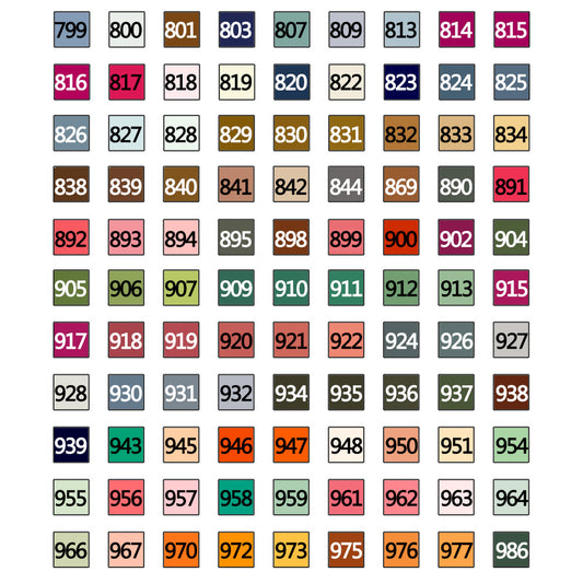 Quadratische DMC-Perlen, 1 Beutel (2000 Stück), Farbe Nr. 799-986 