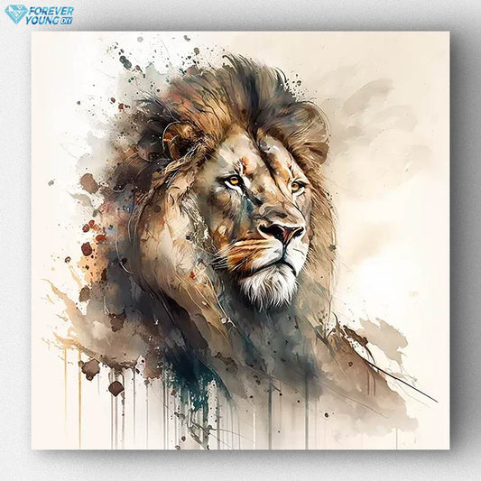 Lion aquarelle 