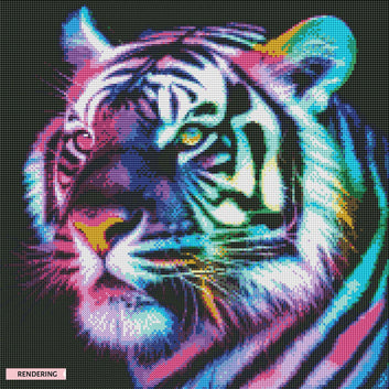 Colorful Tiger-Crystal Diamond Painting