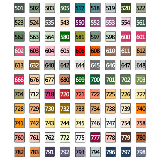 Perles carrées DMC 1 sac (2000 pièces) couleur n°501-798 